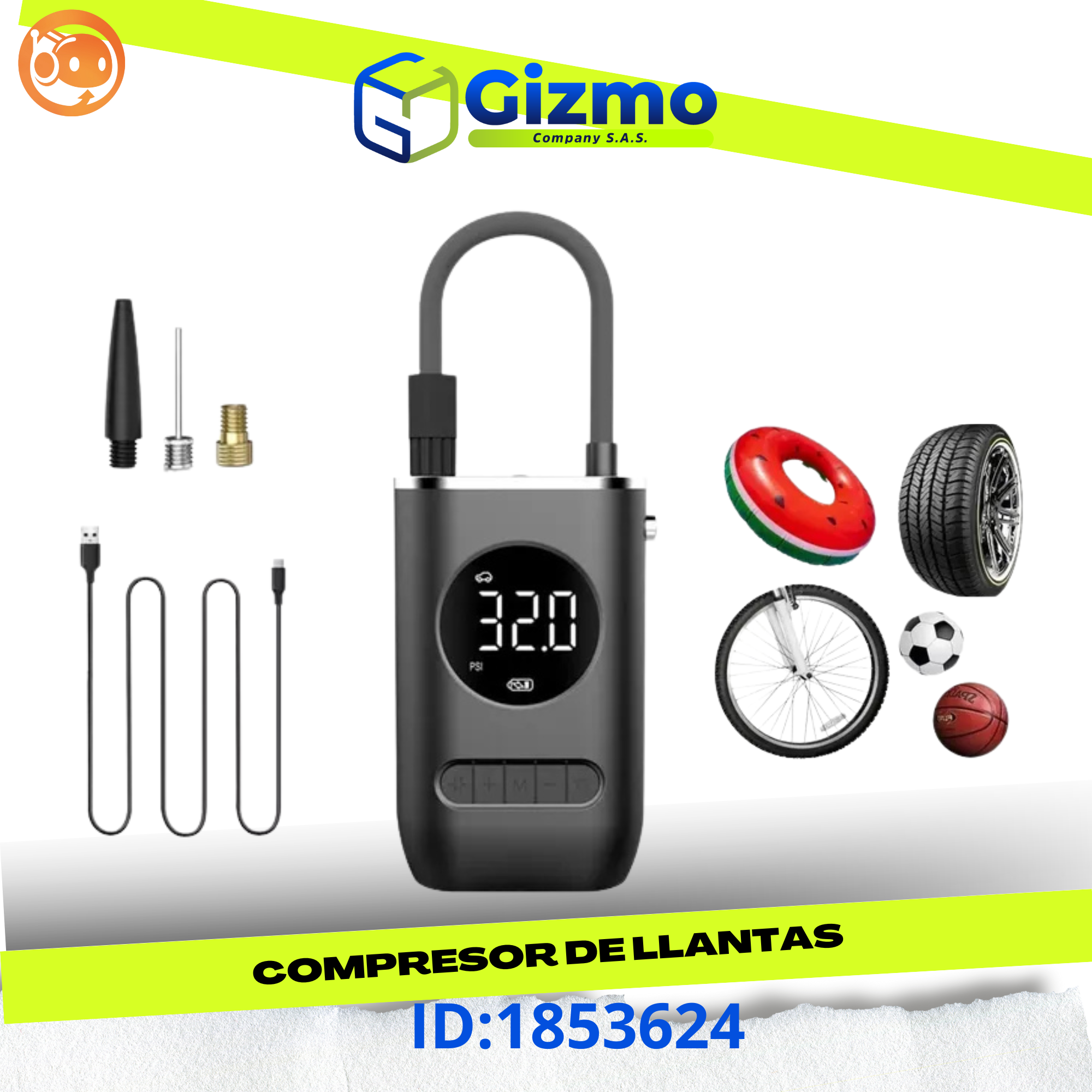 Inflador De Llantas Portable Compresor